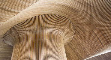 Mass Timber Construction swatch headquarters by Shigeru Ban