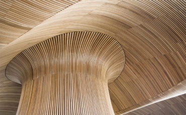 Mass Timber Construction swatch headquarters by Shigeru Ban